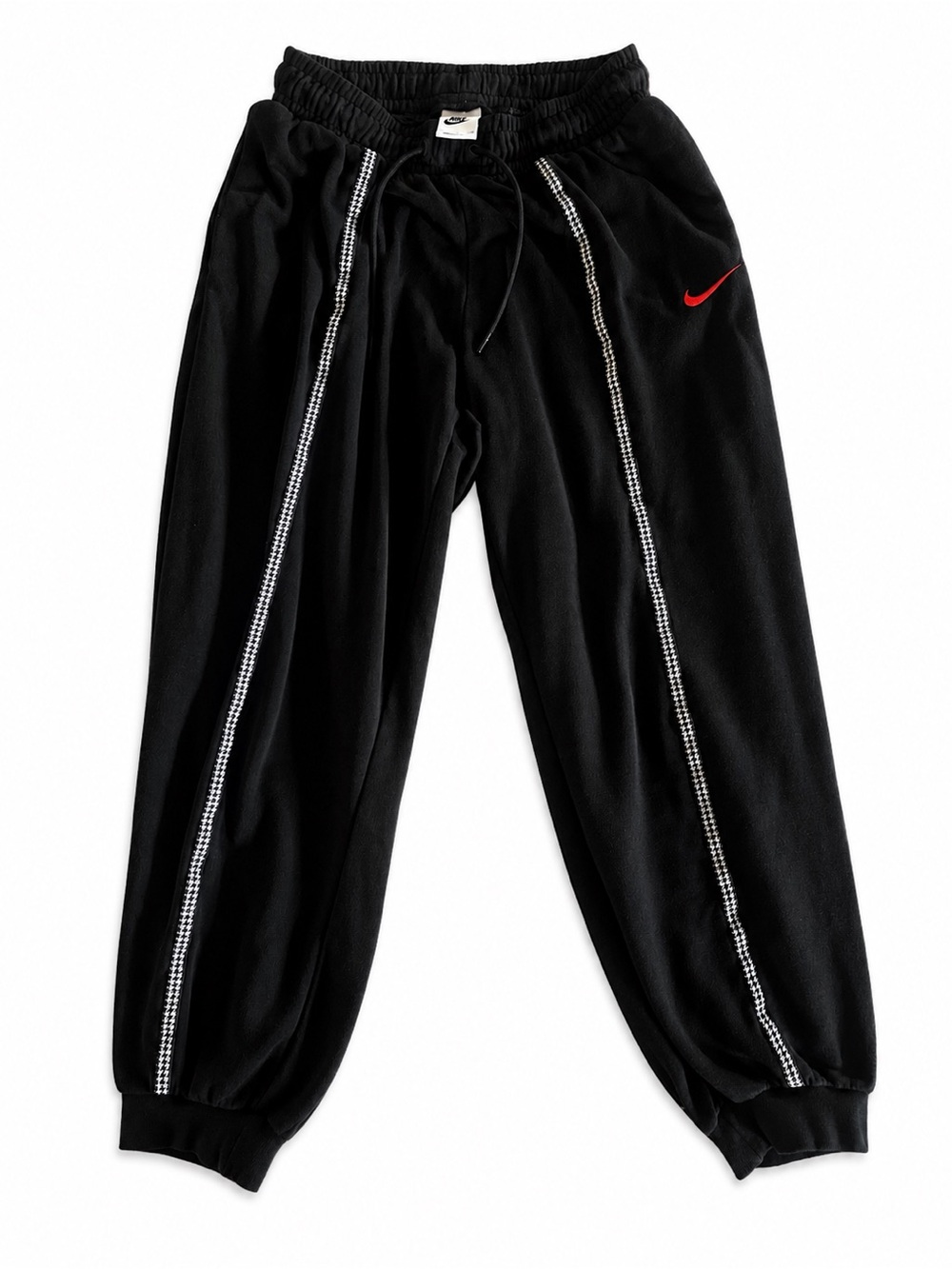 Nike Black Womens Jogger Sweatpants with Red Swoosh